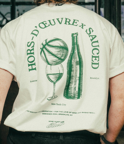 SAUCED x Hors D'oeuvre Wine Hustler Club collab tee