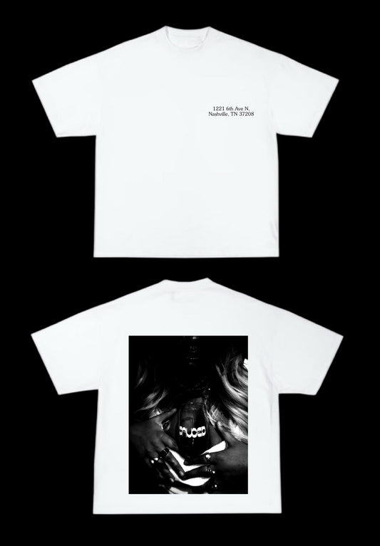 SAUCED Nash "Glass Au Naturel" Short-Sleeved White Tee